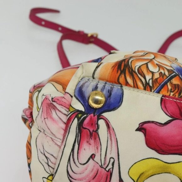 PRADA Hand Bag Nylon 2way White Gold Auth 141530 - Picture 3 of 16